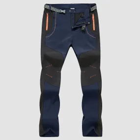 Men's Fleece Outdoor Winter Pants Waterproof Cargo Trousers