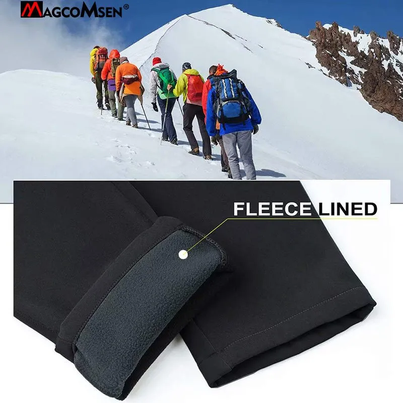Men's Fleece Outdoor Winter Pants Waterproof Cargo Trousers