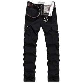 Mens Multi-pocket 100% Cotton Casual Cargo Pants