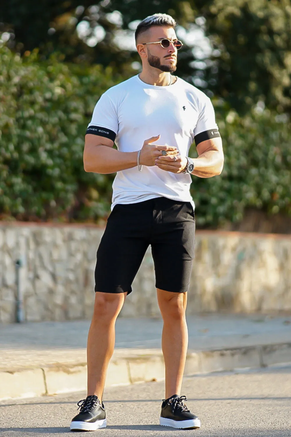 Men's Solid Color Chino Short - Black