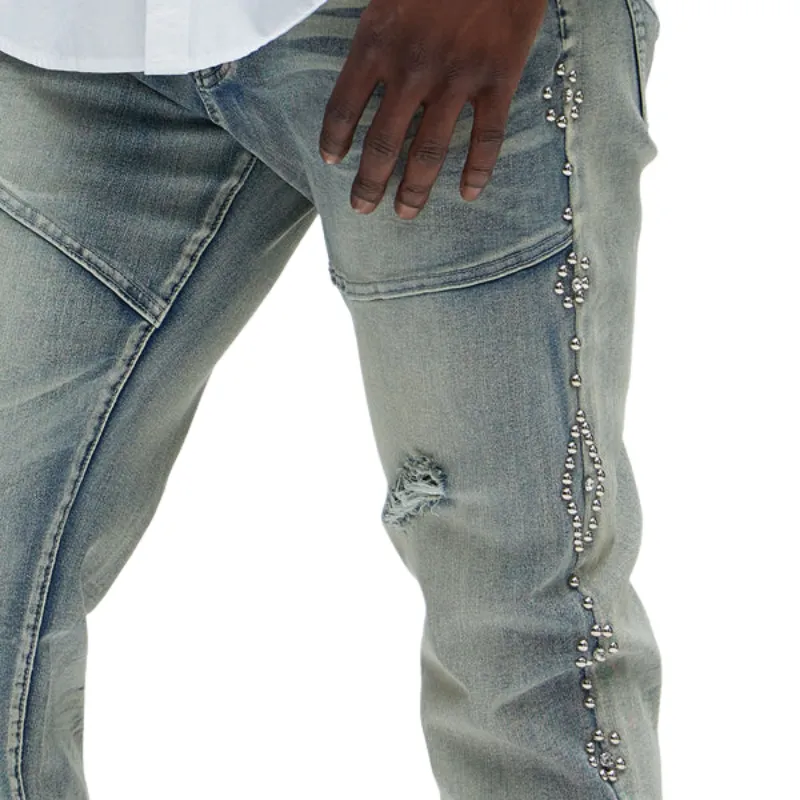 Men's Vintage Fashion Ripped Washed Jeans 60803162F