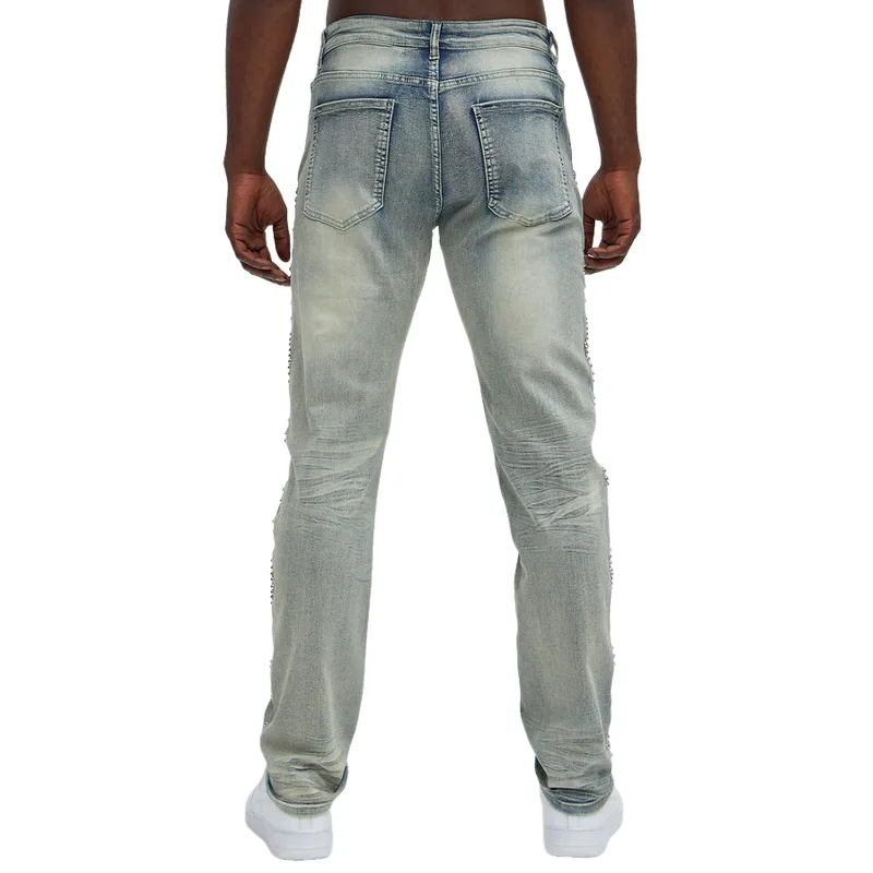 Men's Vintage Fashion Ripped Washed Jeans 60803162F