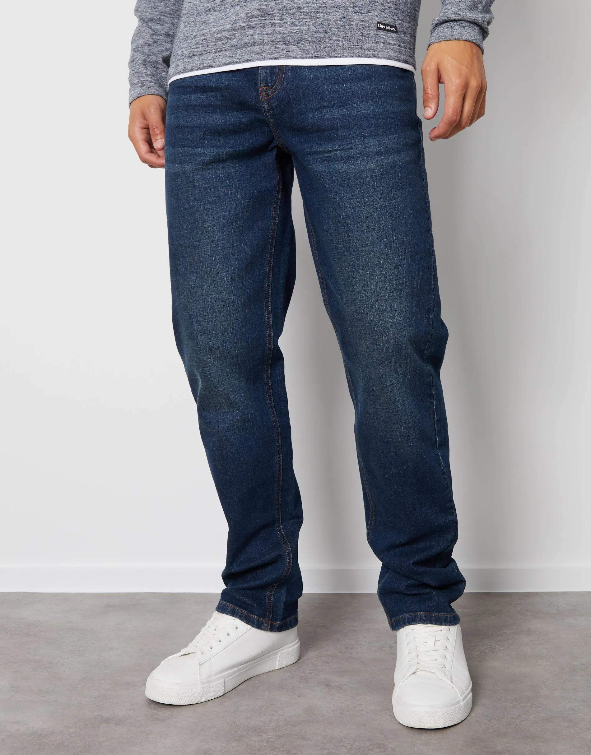 Men's Vintage Wash Straight Leg Jeans