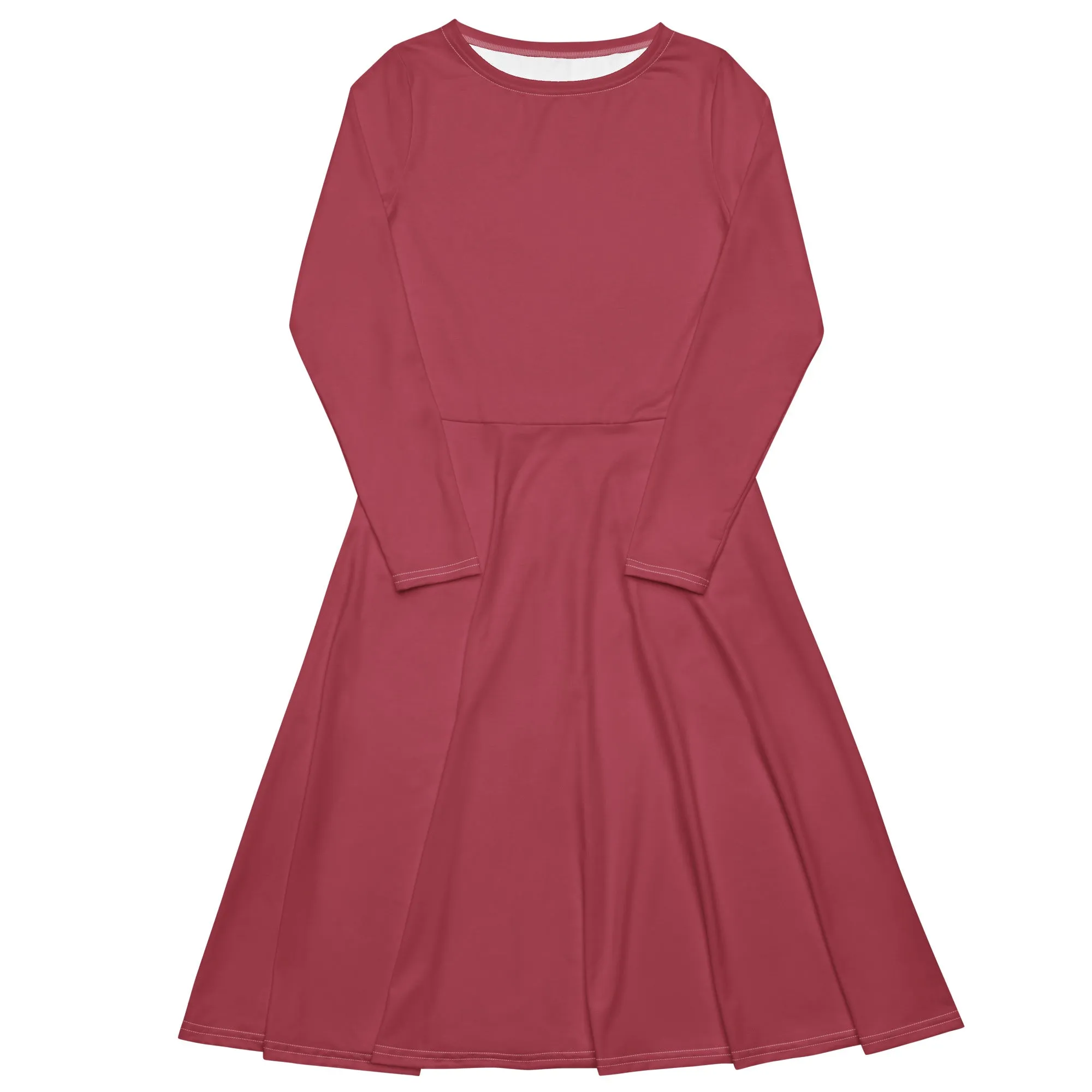 Midi Dress Long Sleeve Colour Hippie Pink (Glamourange Colour Midi Dress Long Sleeve for Women)