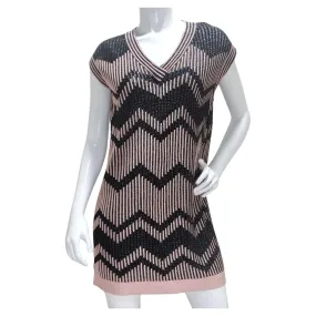 Missoni Pink & Black Sleeveless Knit Mini Dress
