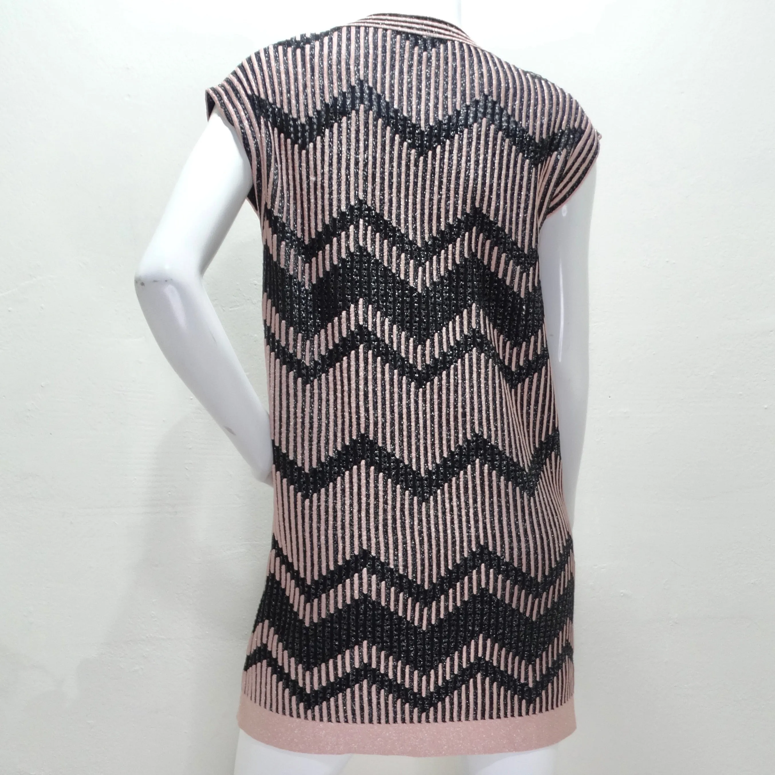 Missoni Pink & Black Sleeveless Knit Mini Dress