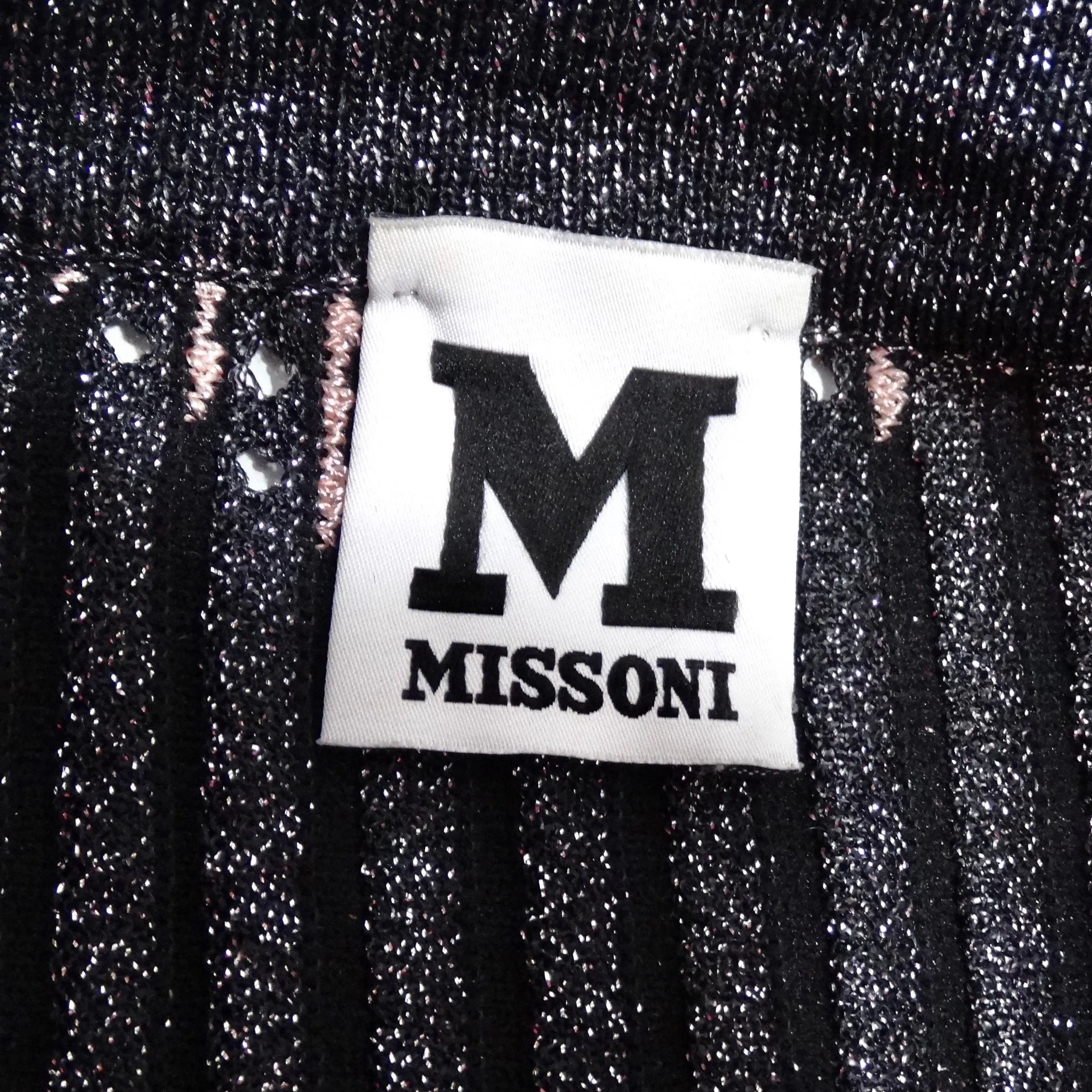 Missoni Pink & Black Sleeveless Knit Mini Dress