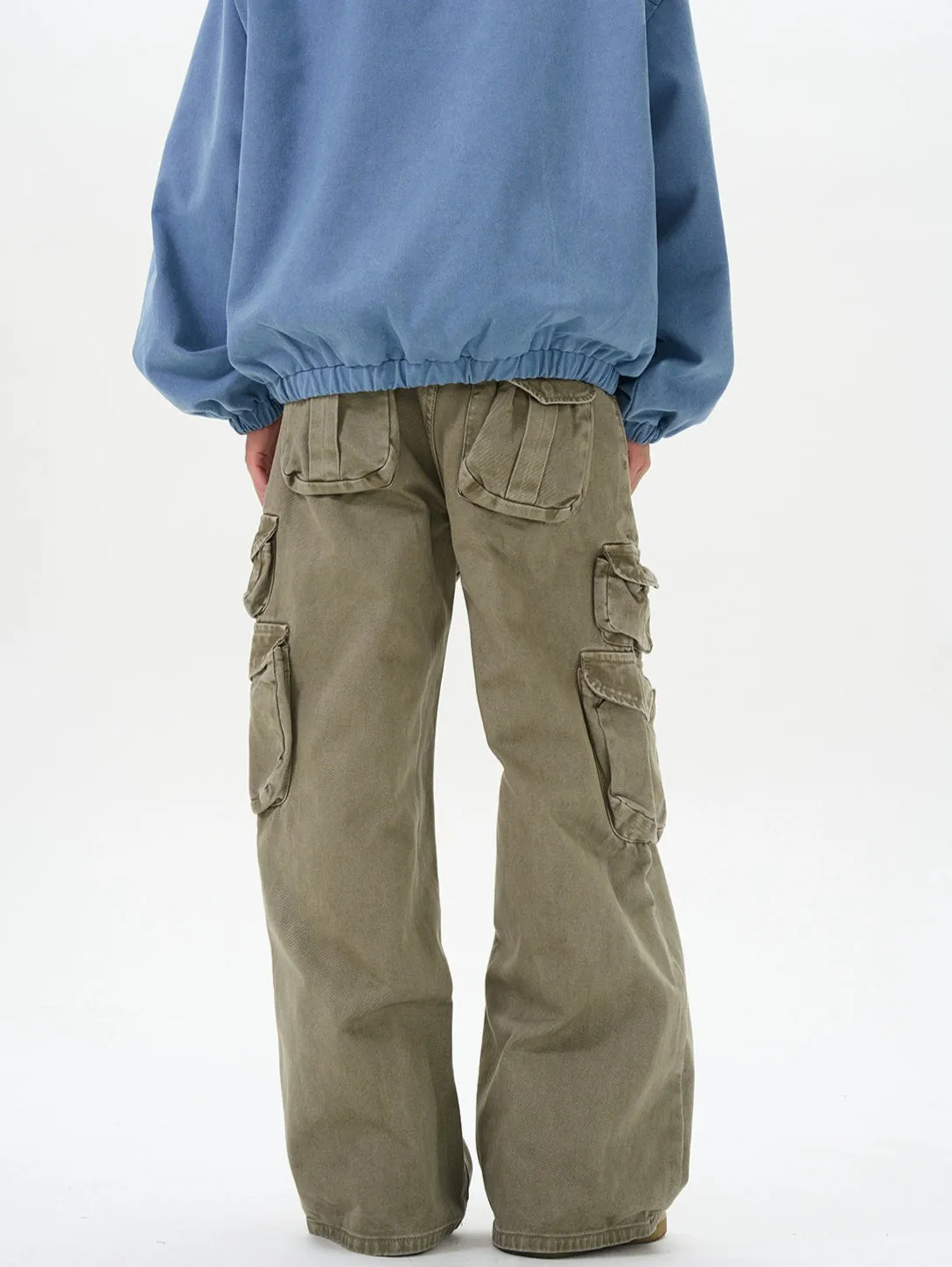 Multi-Pocket Distressed Cargo Pants
