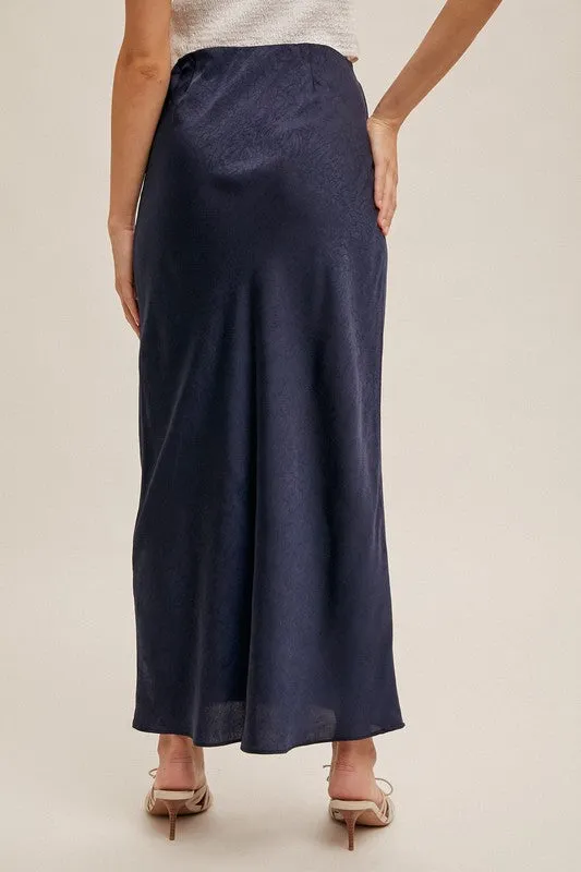 Navy Crinkle Skirt