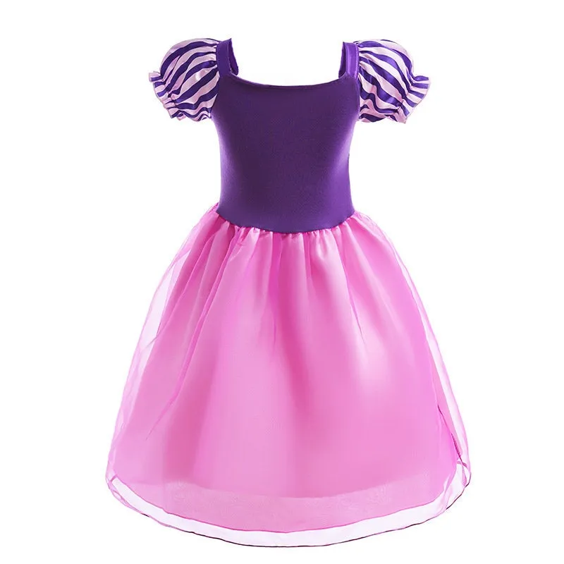 Princess Rapunzel Inspired Short Sleeve Dress for Girls