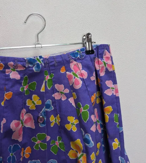 Purple Butterfly Mini-Skirt - M