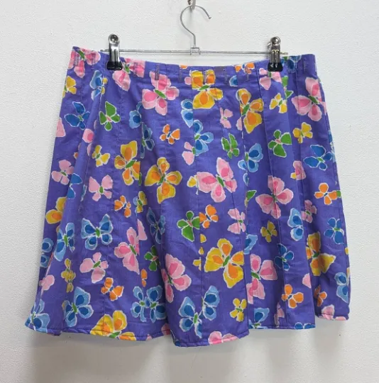 Purple Butterfly Mini-Skirt - M