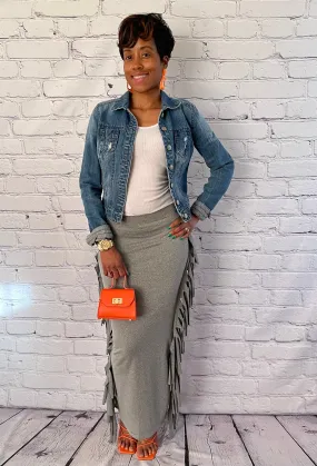 "Fringe Maxi" Skirt
