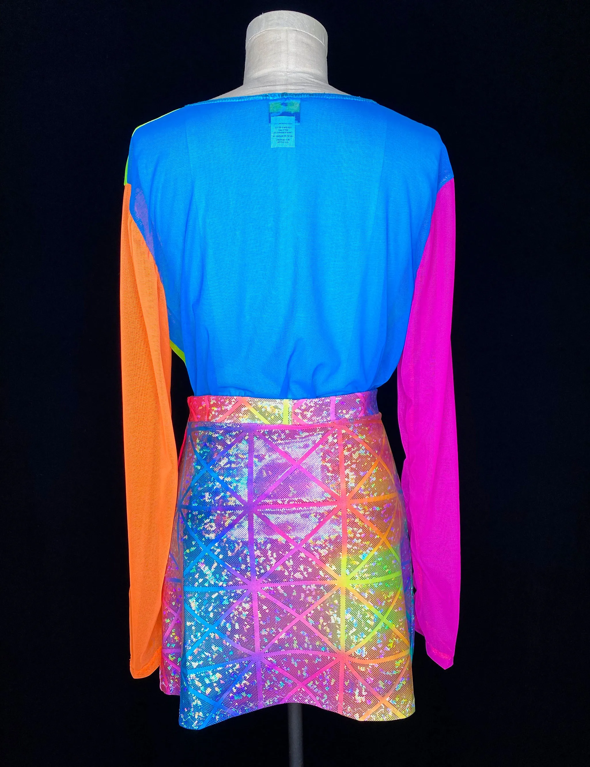 Rainbow Disco Cowboy Fringe Skirt