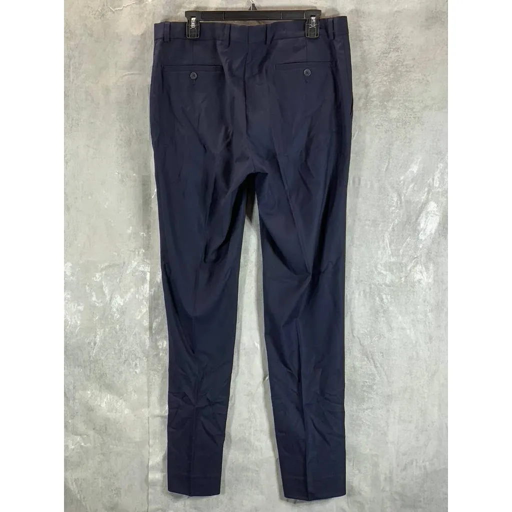 REACTION KENNETH COLE Men's Navy Techni-Cole Slim-Fit Flat Front Pants SZ 35X32