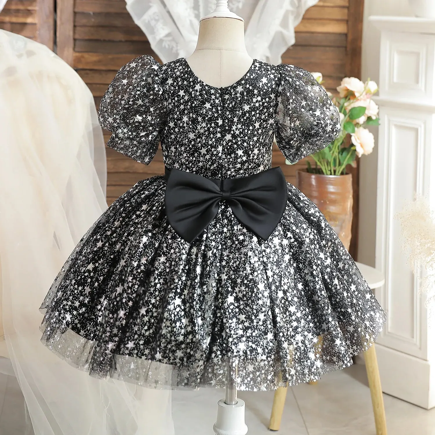 Red Embroidery Party Dress for Toddler Girl