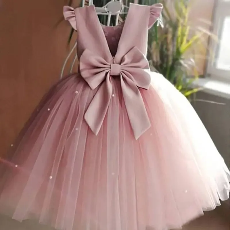 Red Embroidery Party Dress for Toddler Girl
