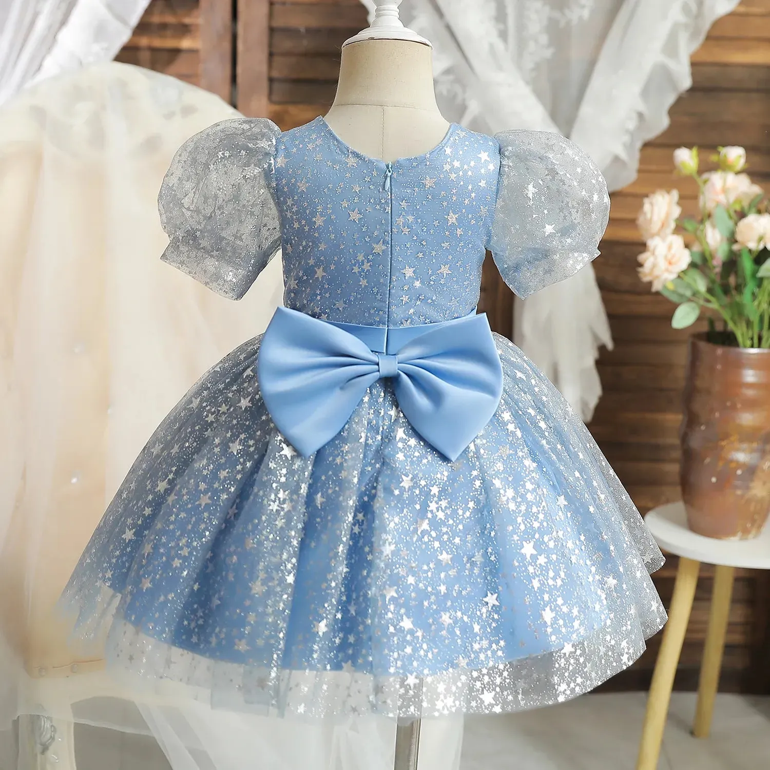 Red Embroidery Party Dress for Toddler Girl