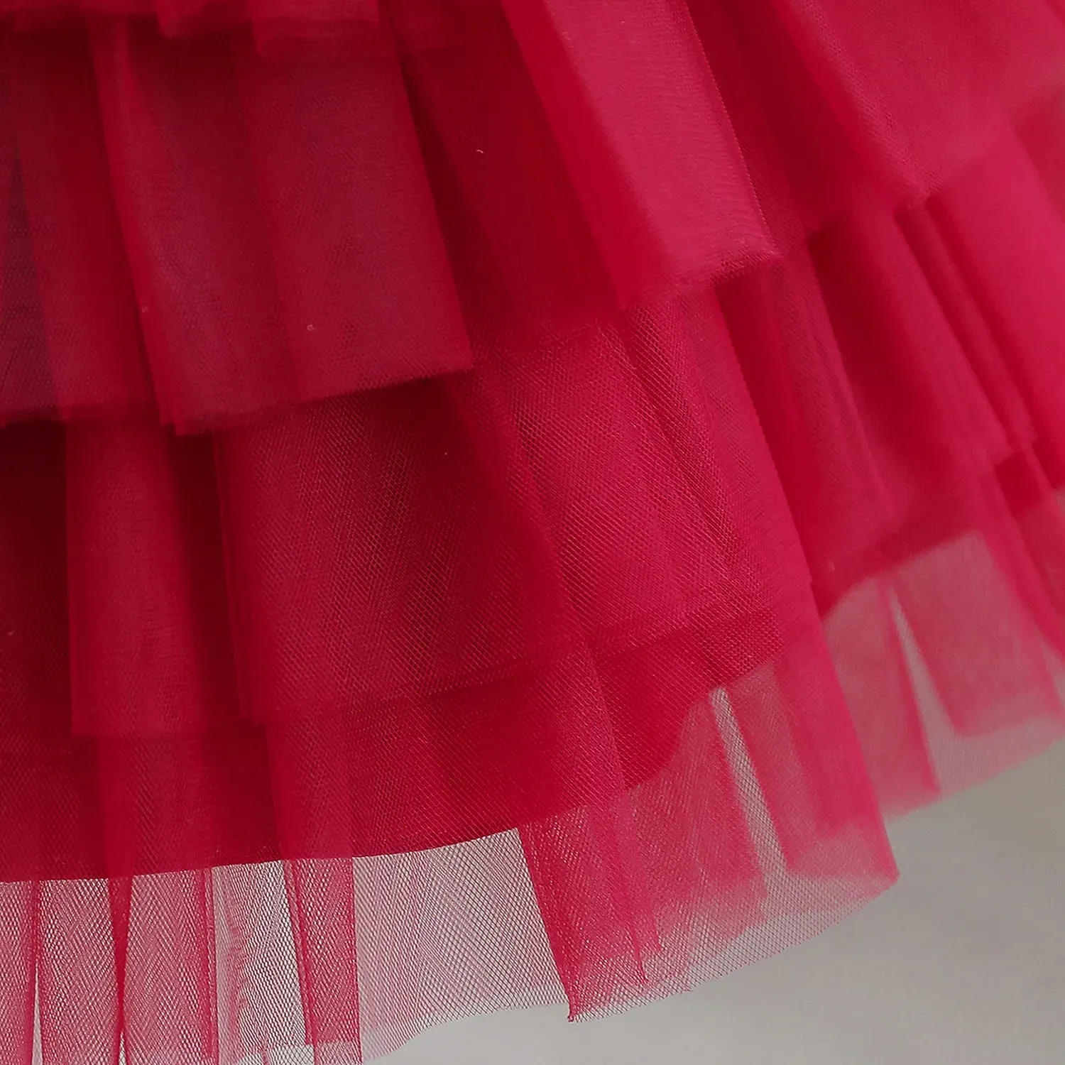 Red Embroidery Party Dress for Toddler Girl