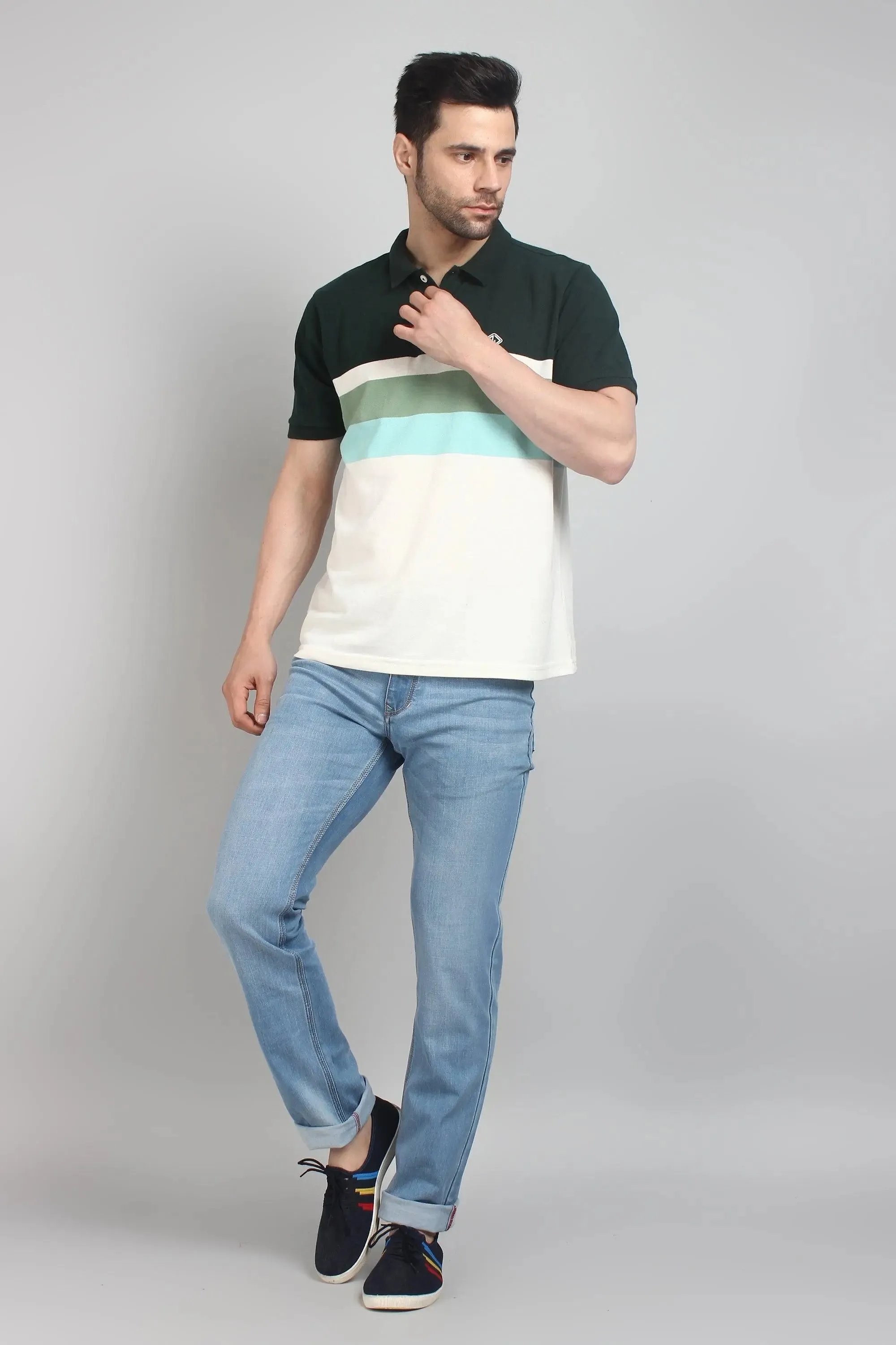 Relaxed Fit Light Blue Premium Denim Jeans For men