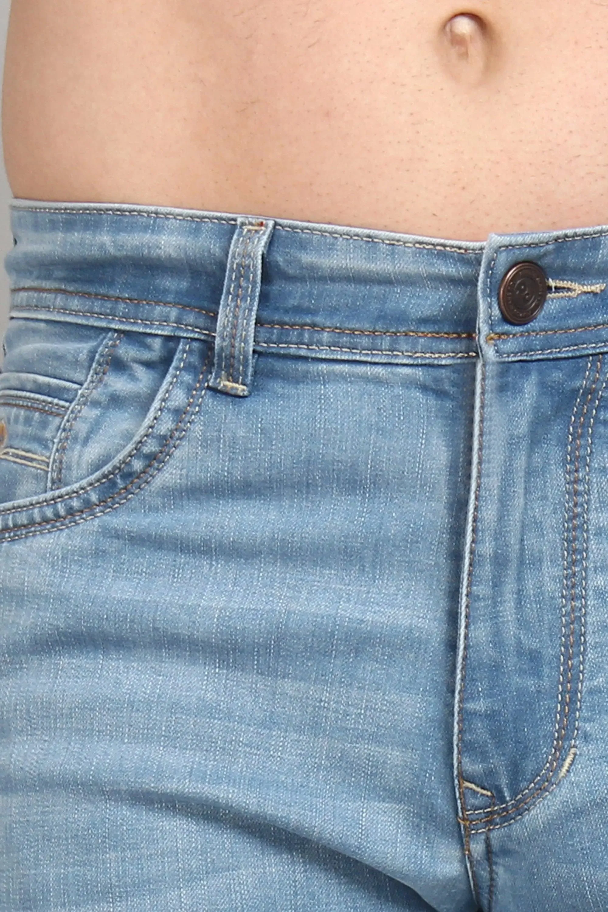 Relaxed Fit Light Blue Premium Denim Jeans For men