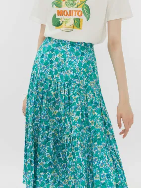 Retro Single Tiered Floral Skirt