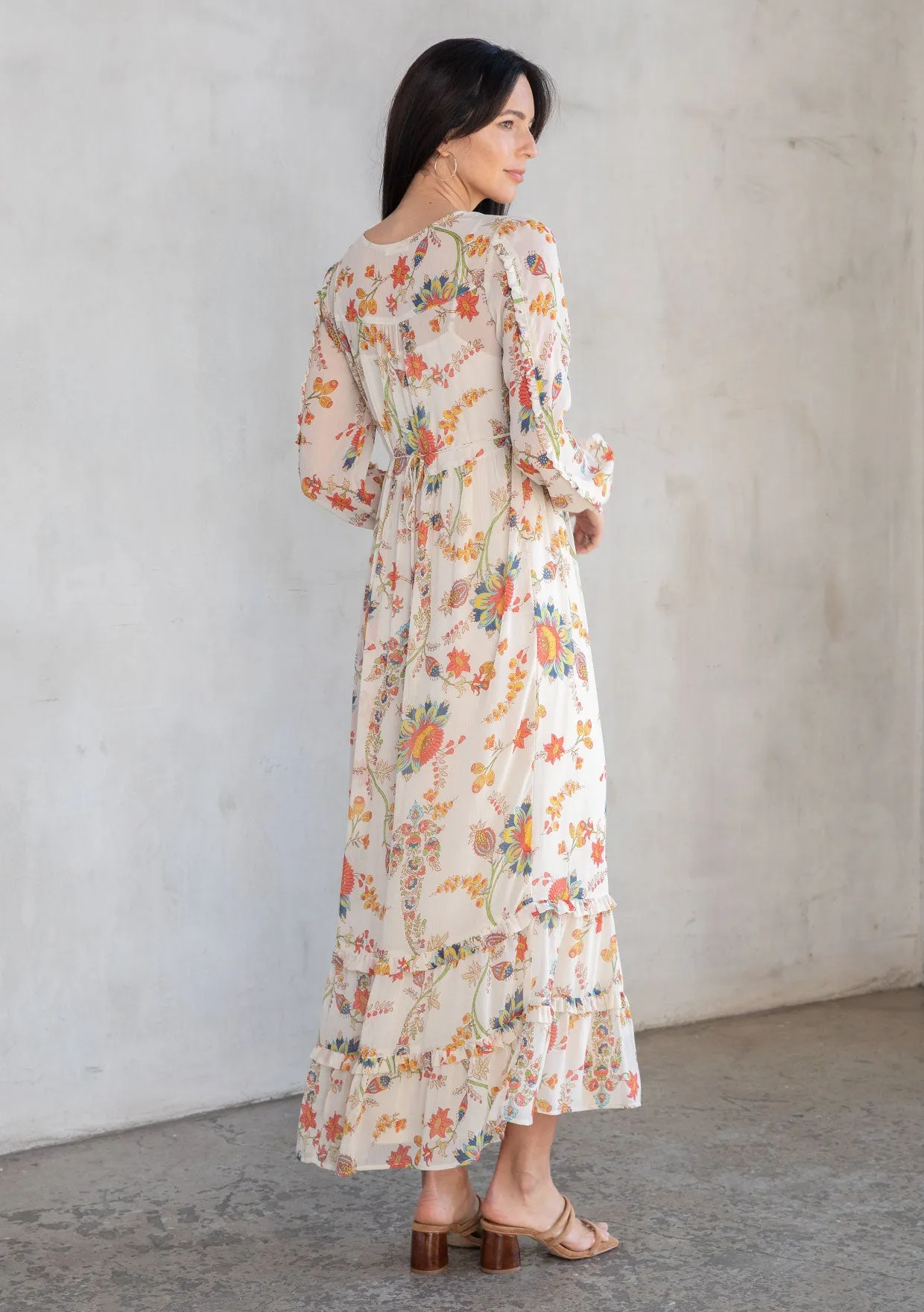 Ruffled Tiered Floral Maxi Dress