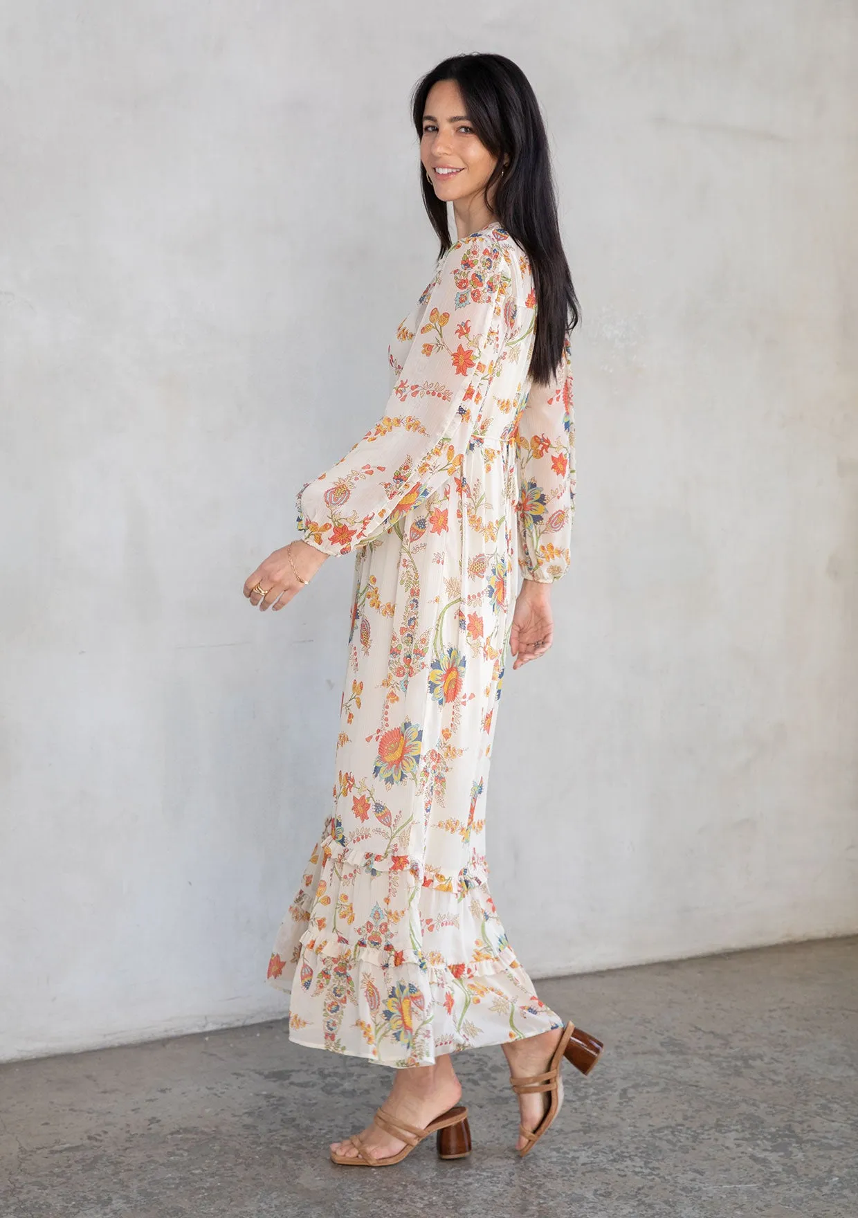 Ruffled Tiered Floral Maxi Dress