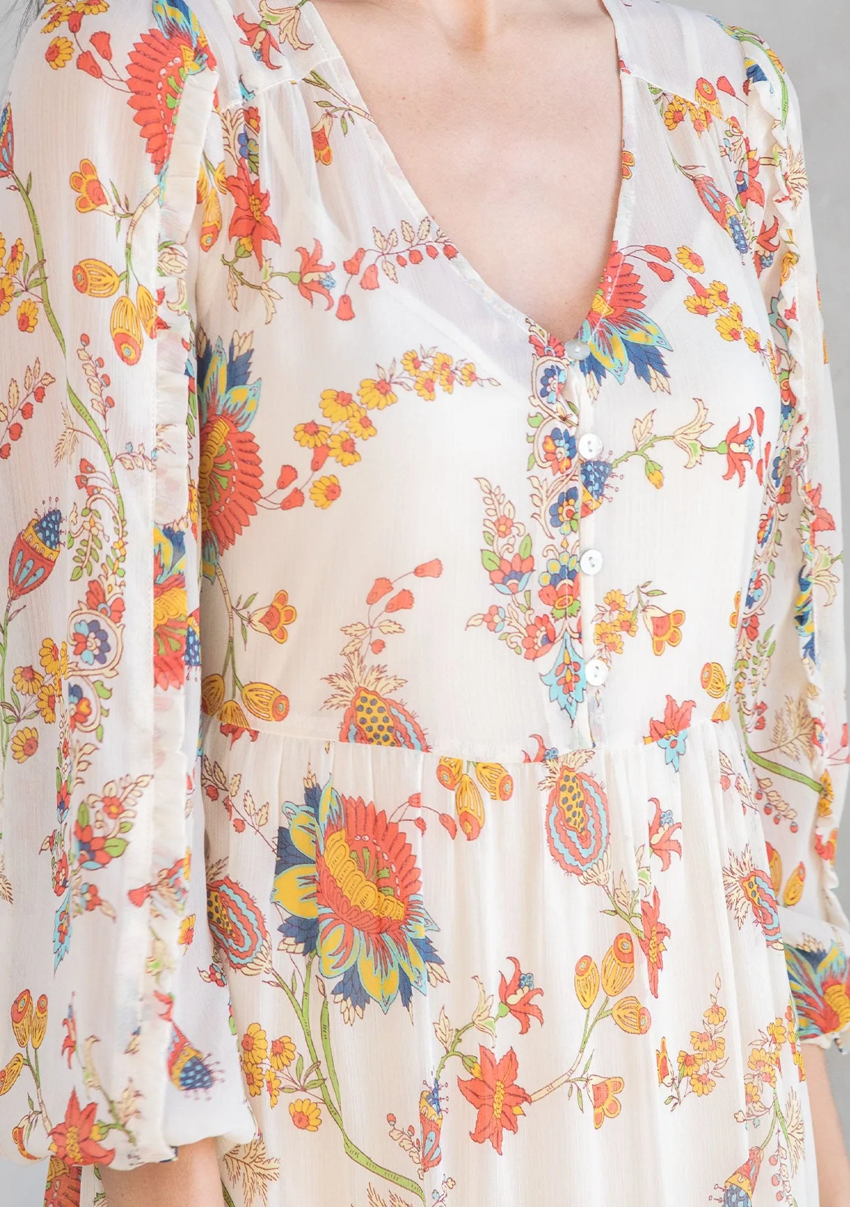 Ruffled Tiered Floral Maxi Dress