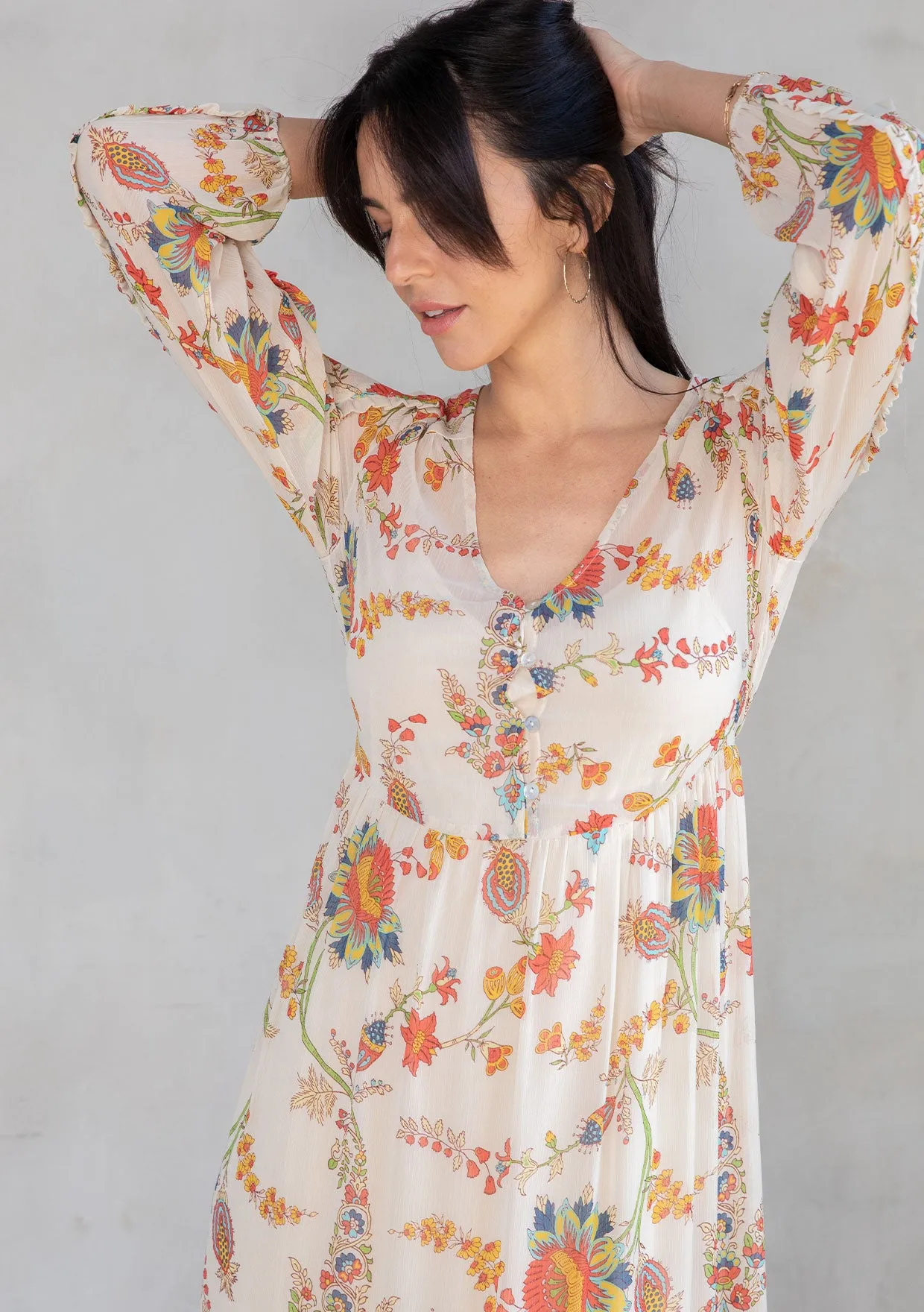 Ruffled Tiered Floral Maxi Dress