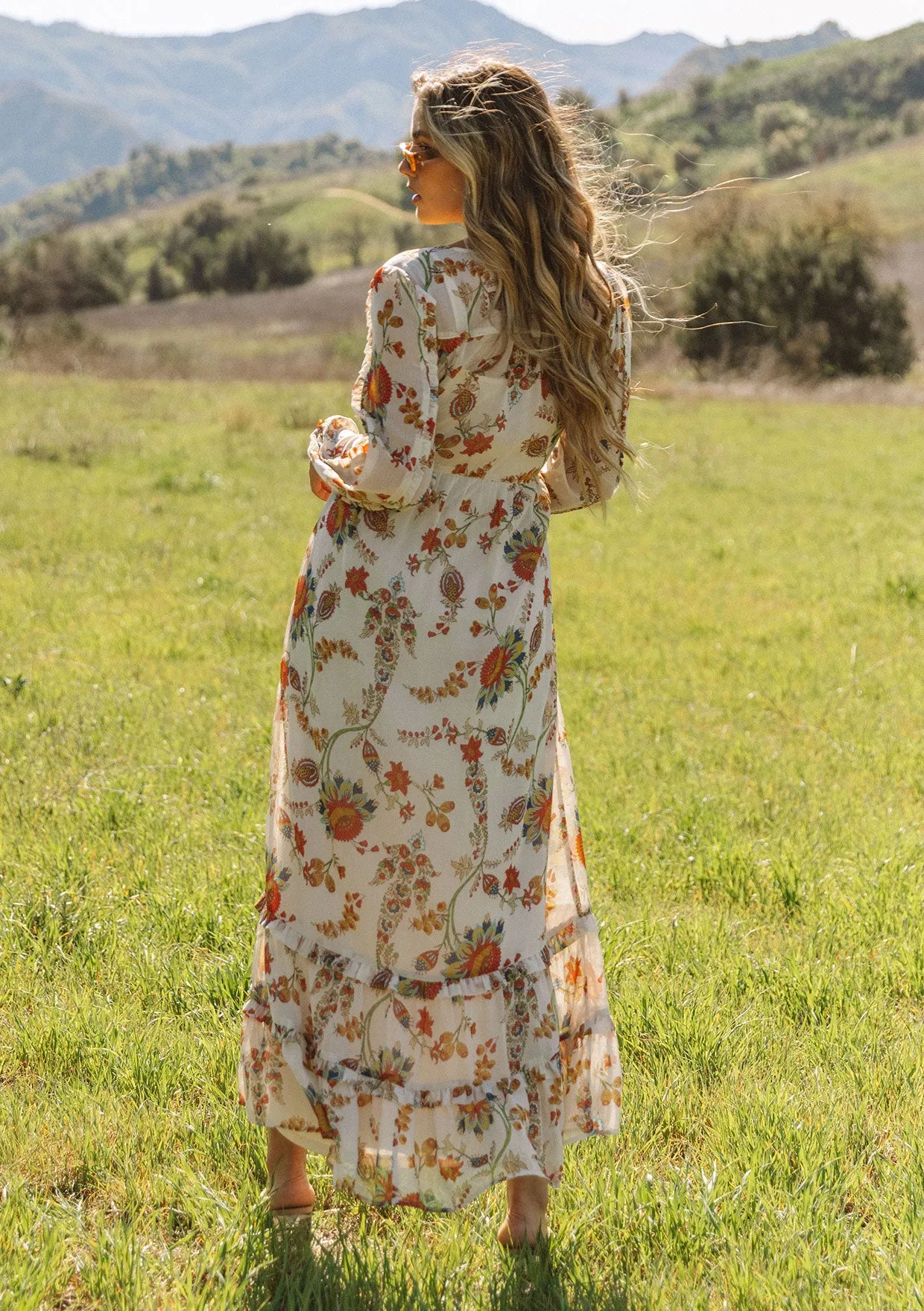 Ruffled Tiered Floral Maxi Dress