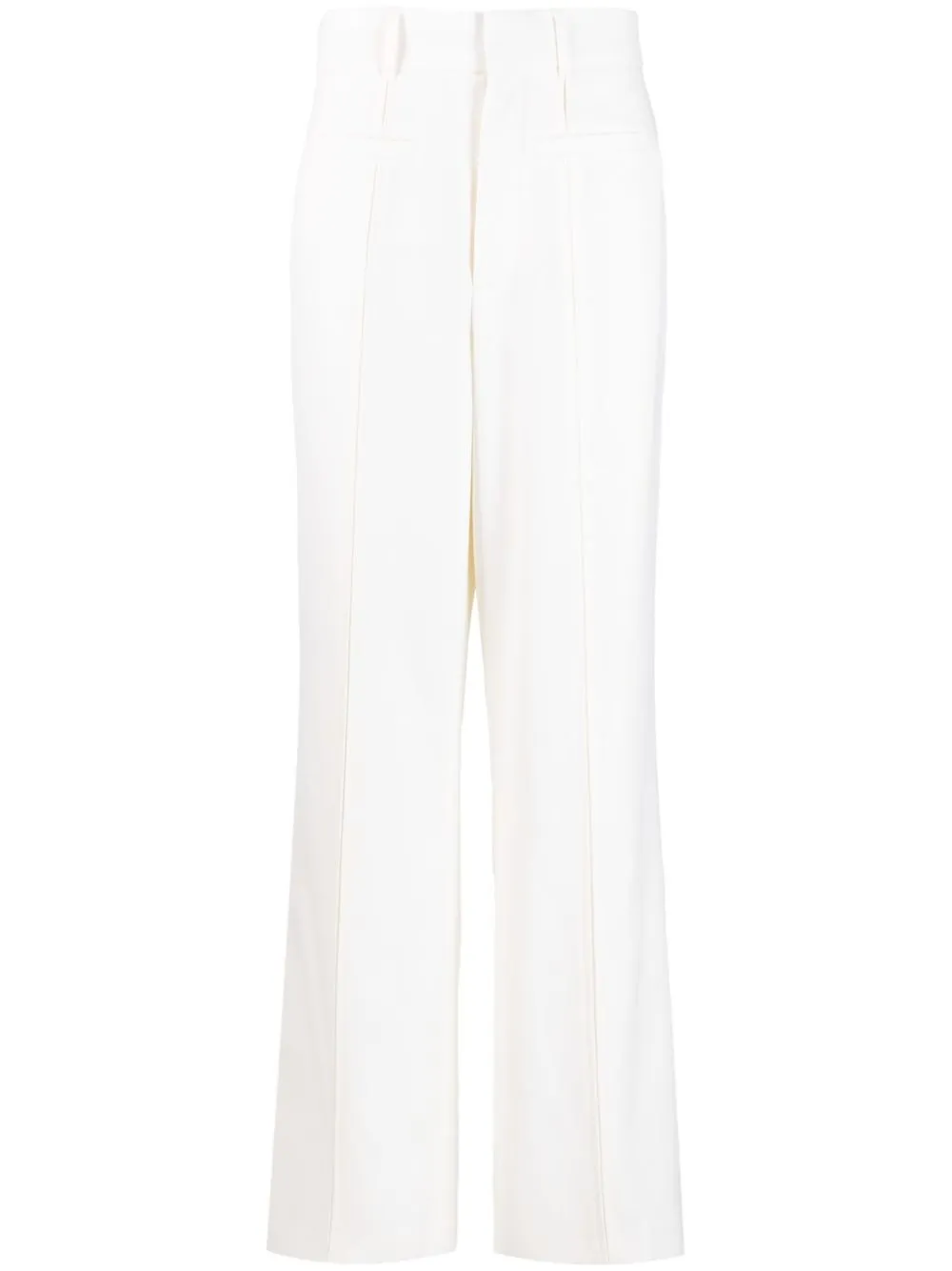 seam-detailing straight-leg trousers
