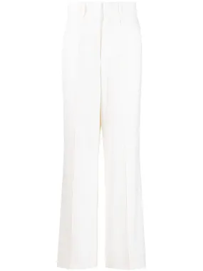 seam-detailing straight-leg trousers