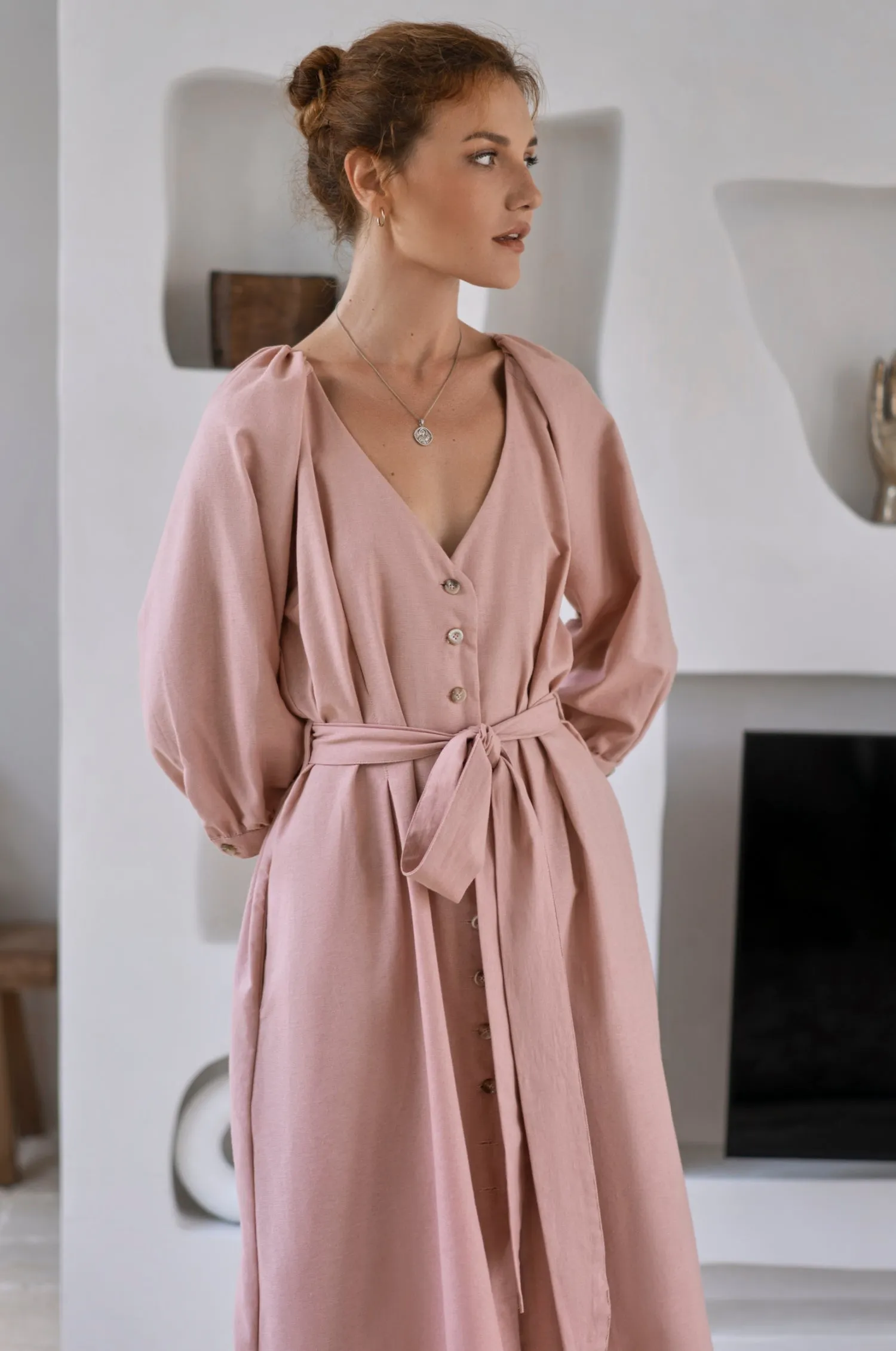 Selene Belted Midi Dress