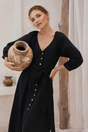 Selene Belted Midi Dress