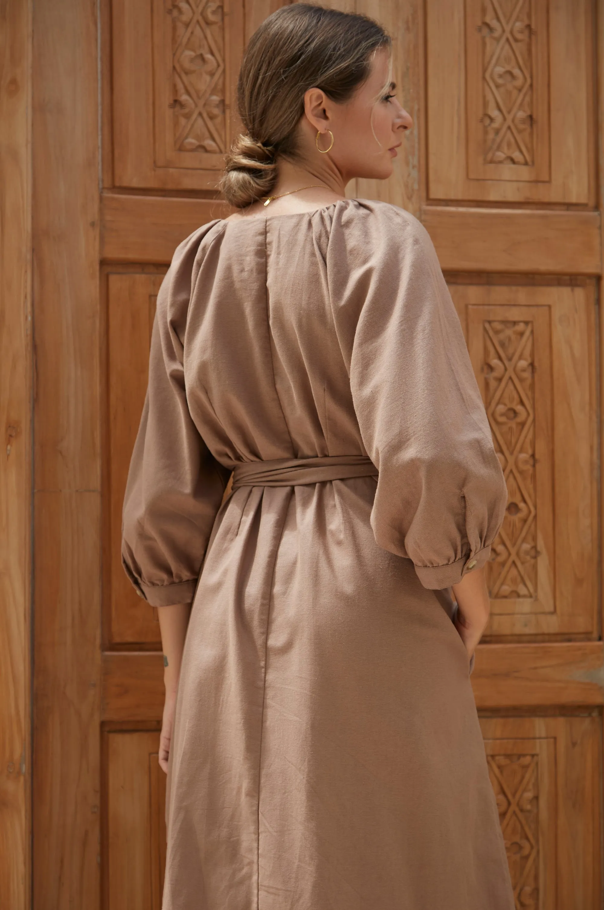 Selene Belted Midi Dress
