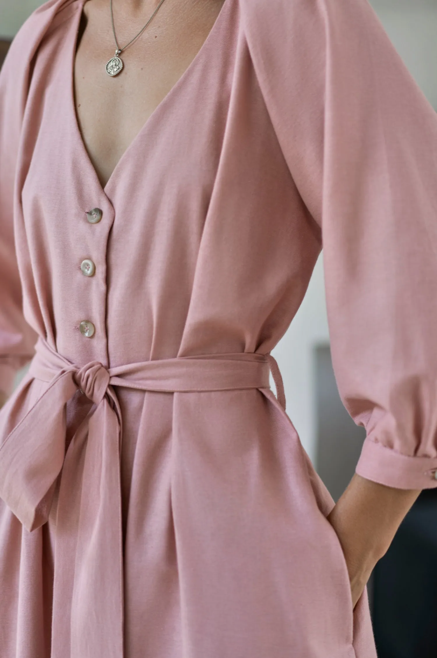 Selene Belted Midi Dress