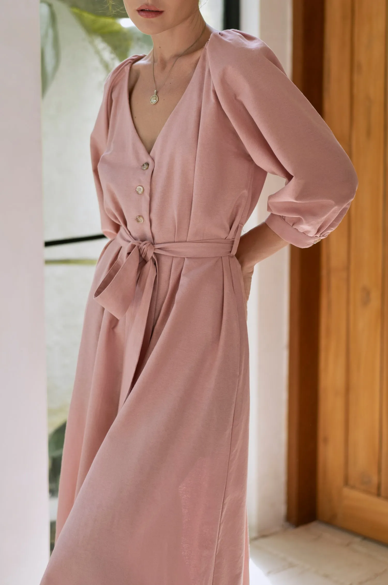 Selene Belted Midi Dress