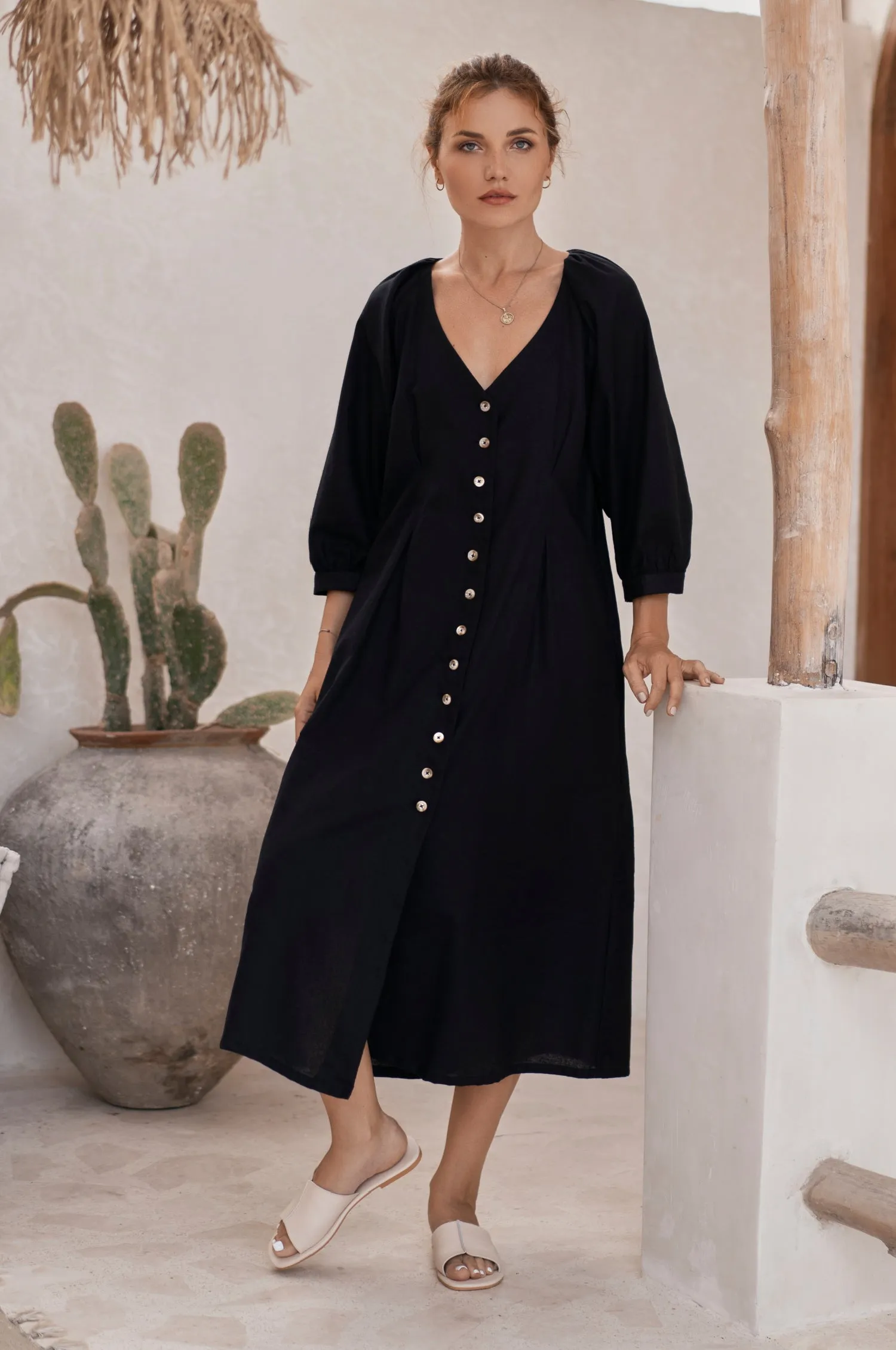 Selene Belted Midi Dress