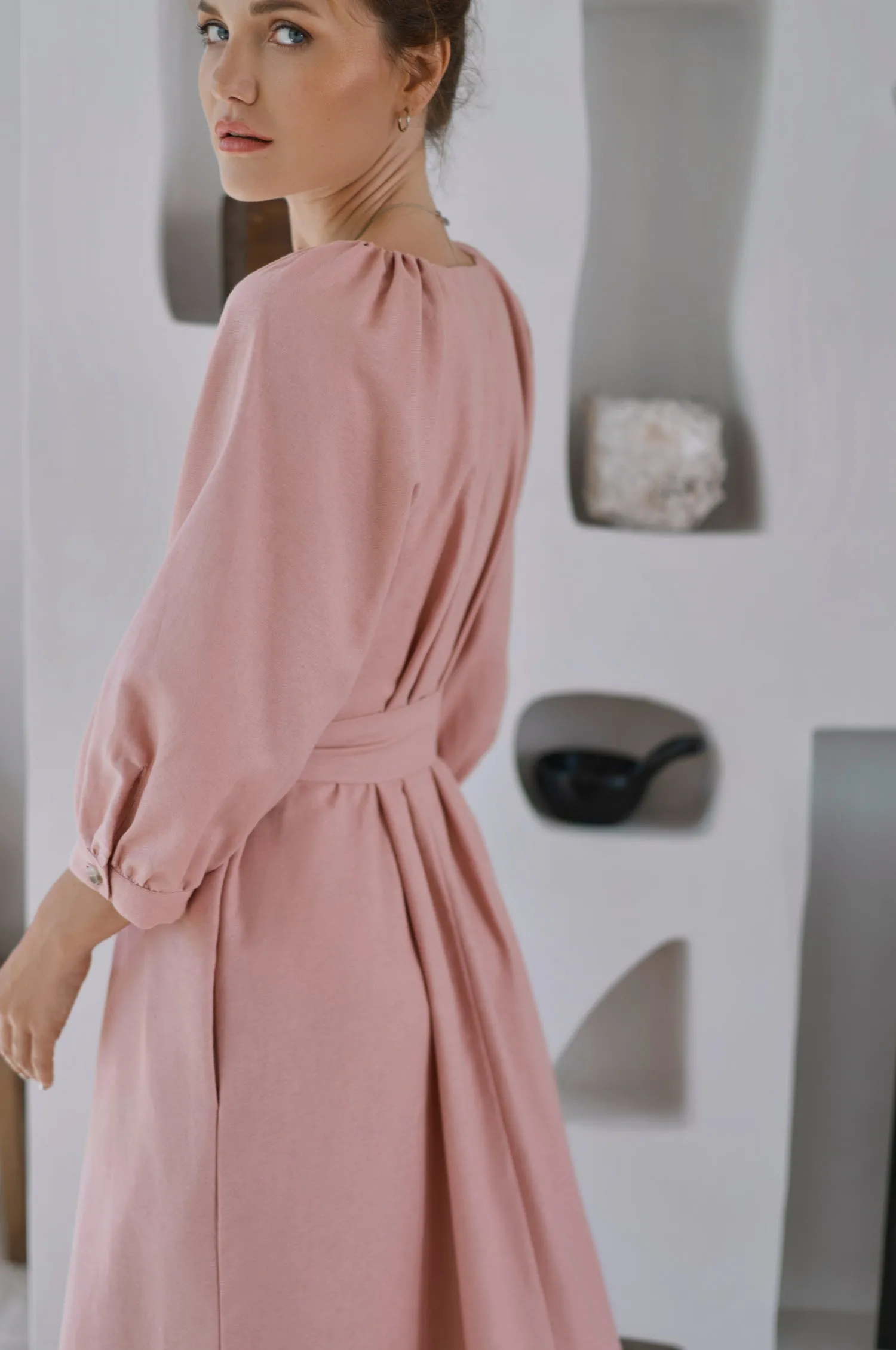 Selene Belted Midi Dress
