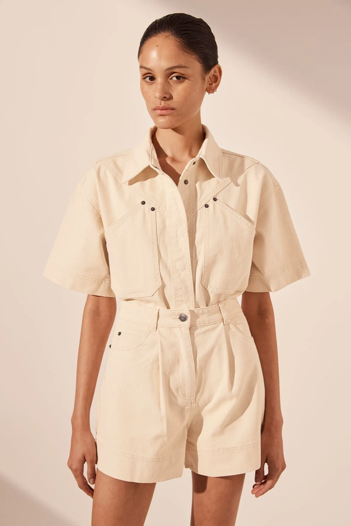 SIERRA HIGH RISE SHORT - CREAM