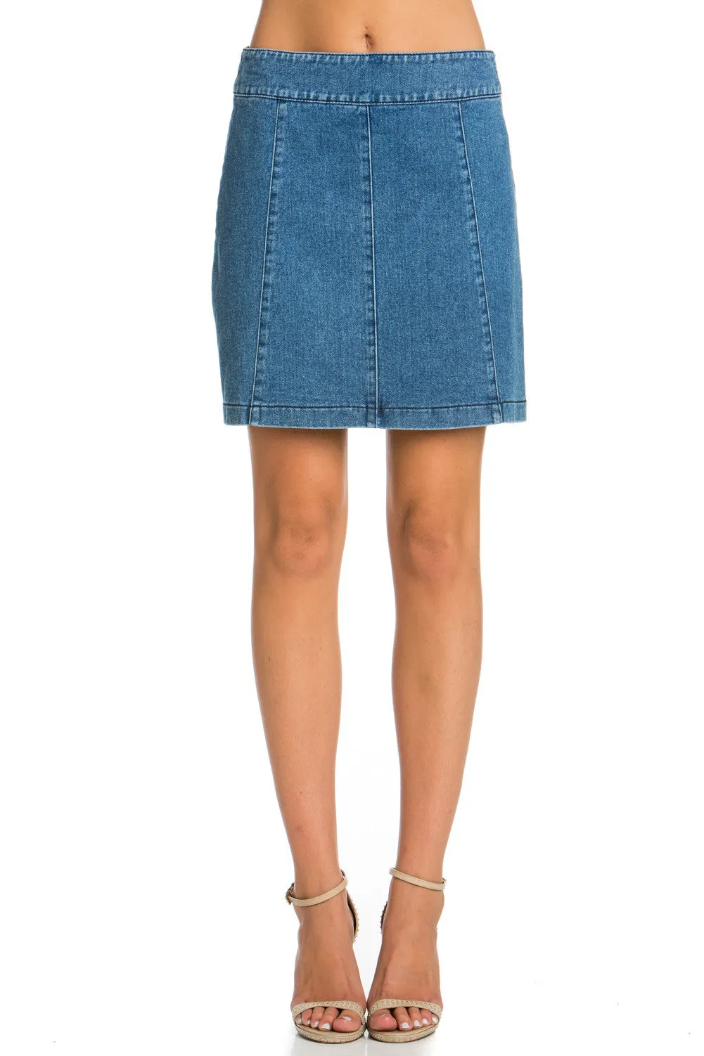SK9006 Front Seam A-line Skirt
