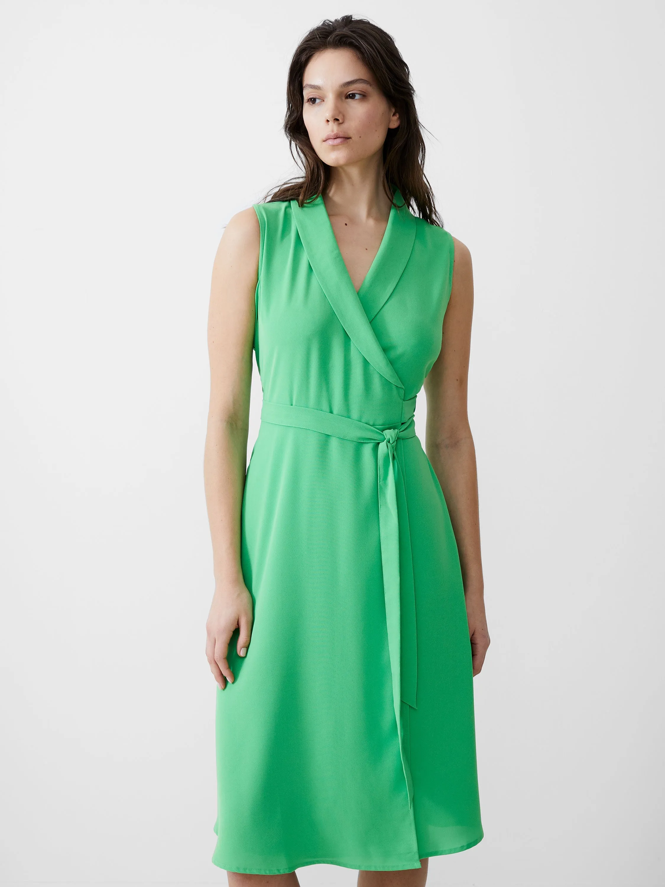Sleeveless Shawl Dress