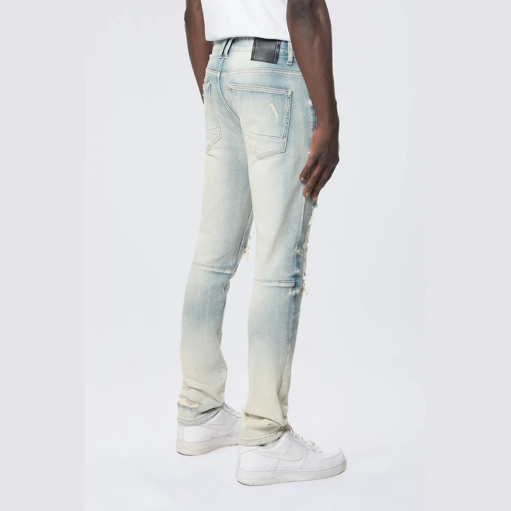Slim Vintage Washed Jeans - Ombre Blue
