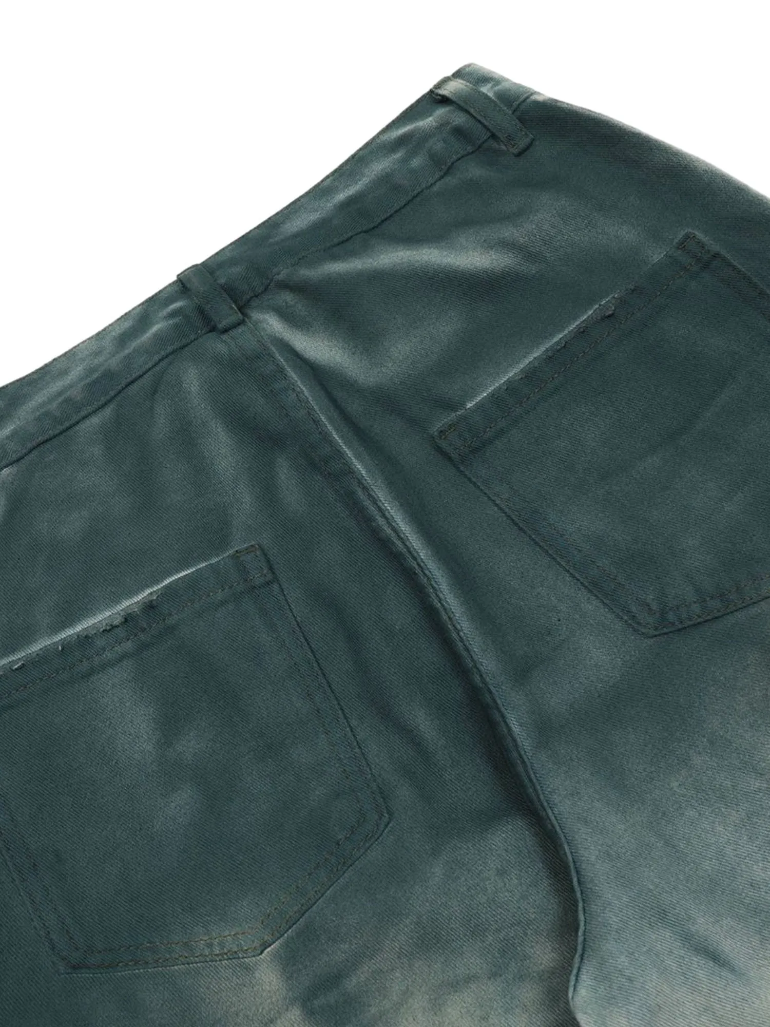 Sneakerhill Gradient Dip Dye Wash Multi-Pocket Cargo Jeans