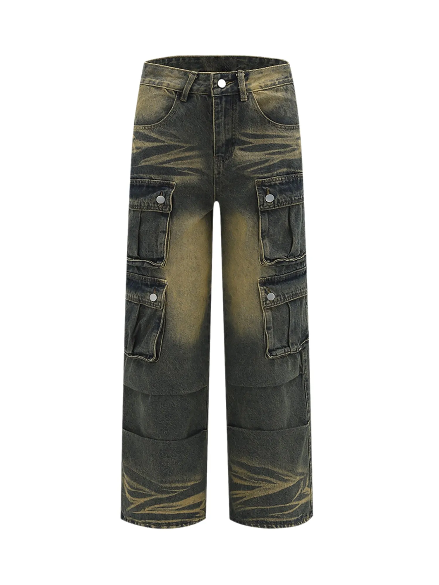 Sneakerhill Multi-pocket Cargo Jeans - 1919