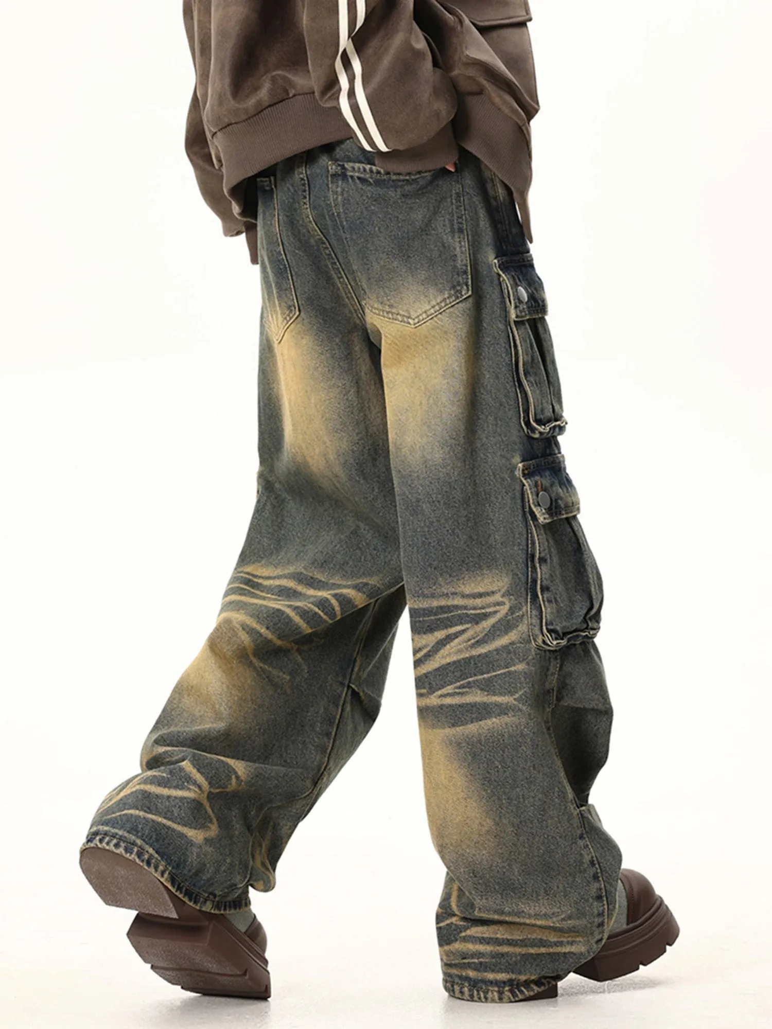 Sneakerhill Multi-pocket Cargo Jeans - 1919