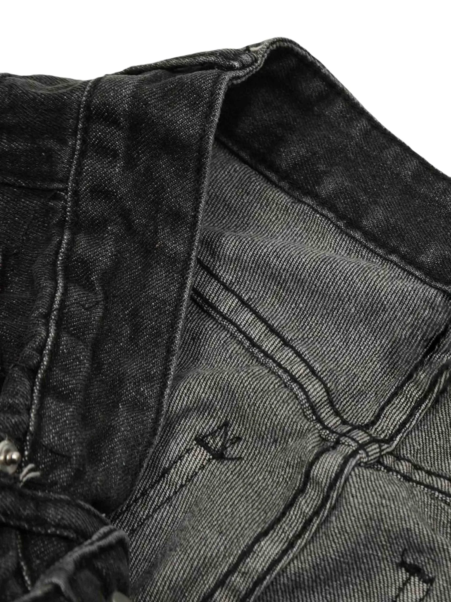 Sneakerhill Washed Multi-pocket Work Cargo Jeans - 1830
