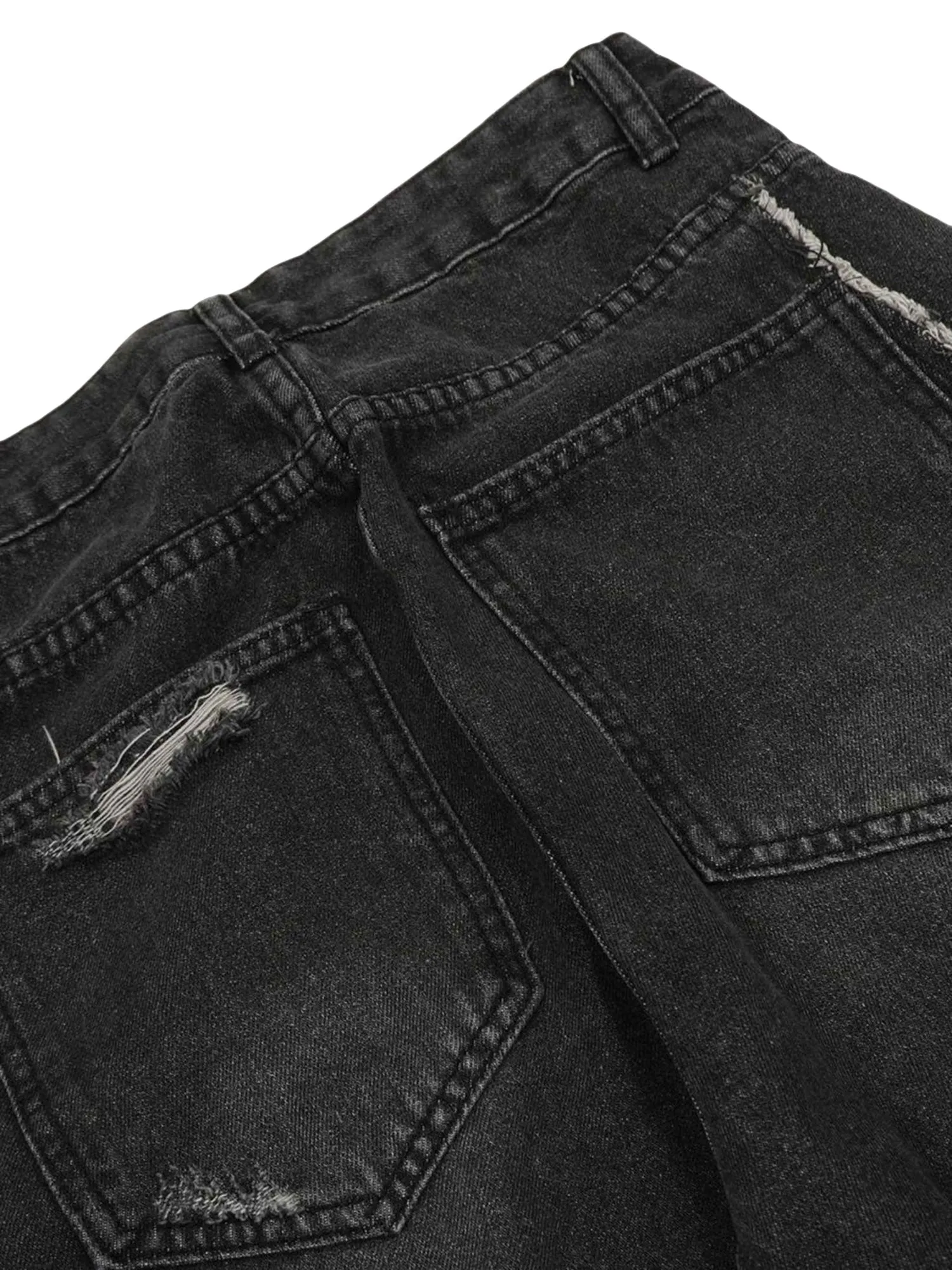 Sneakerhill Washed Multi-pocket Work Cargo Jeans - 1830