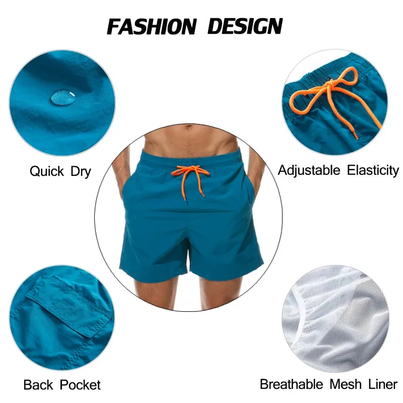 Solid Color Swim Shorts